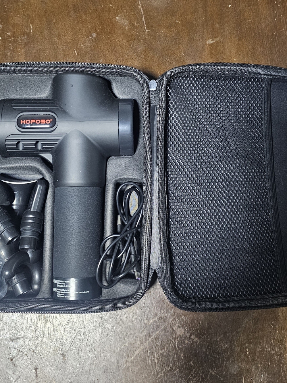 Black Percussion Massage Gun with Carrying Case